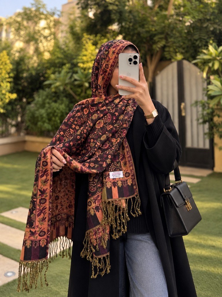Amber Burgundy Pashmina