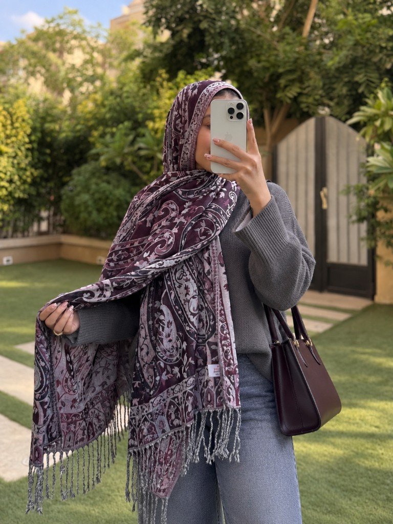 Plum Mist Pashmina